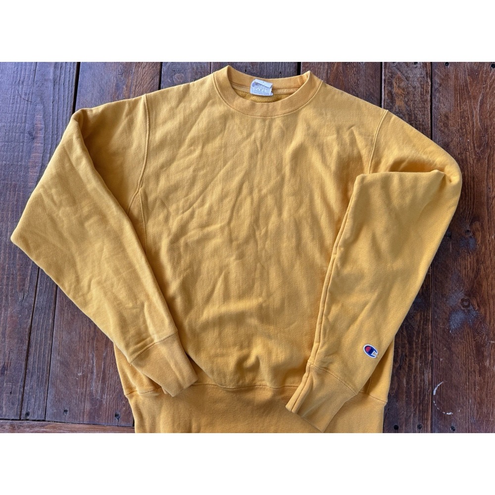 Champion Yellow Sweatshirt Reverse Weave Small S Vintage
